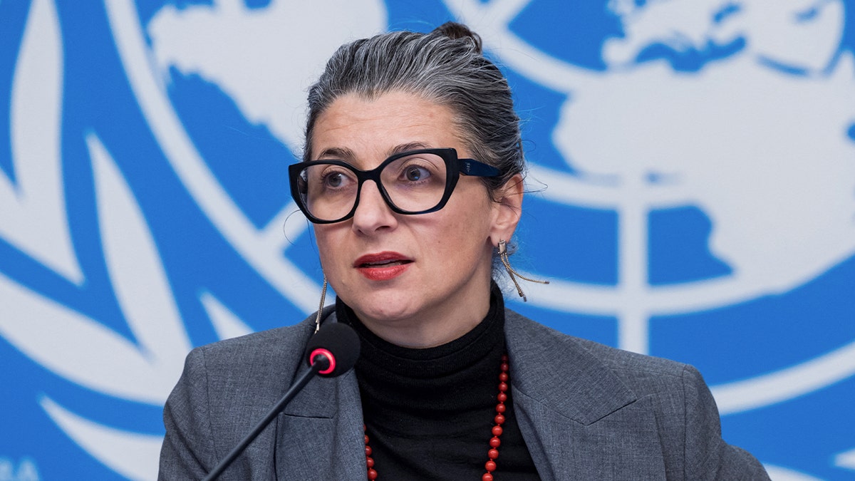 Special Rapporteur on the situation of human rights in the occupied Palestinian territory, Francesca Albanese, speaks during a press conference at the European headquarters of the UN in Geneva, Switzerland, on Dec. 11, 2024.(REUTERS/Pierre Albouy)