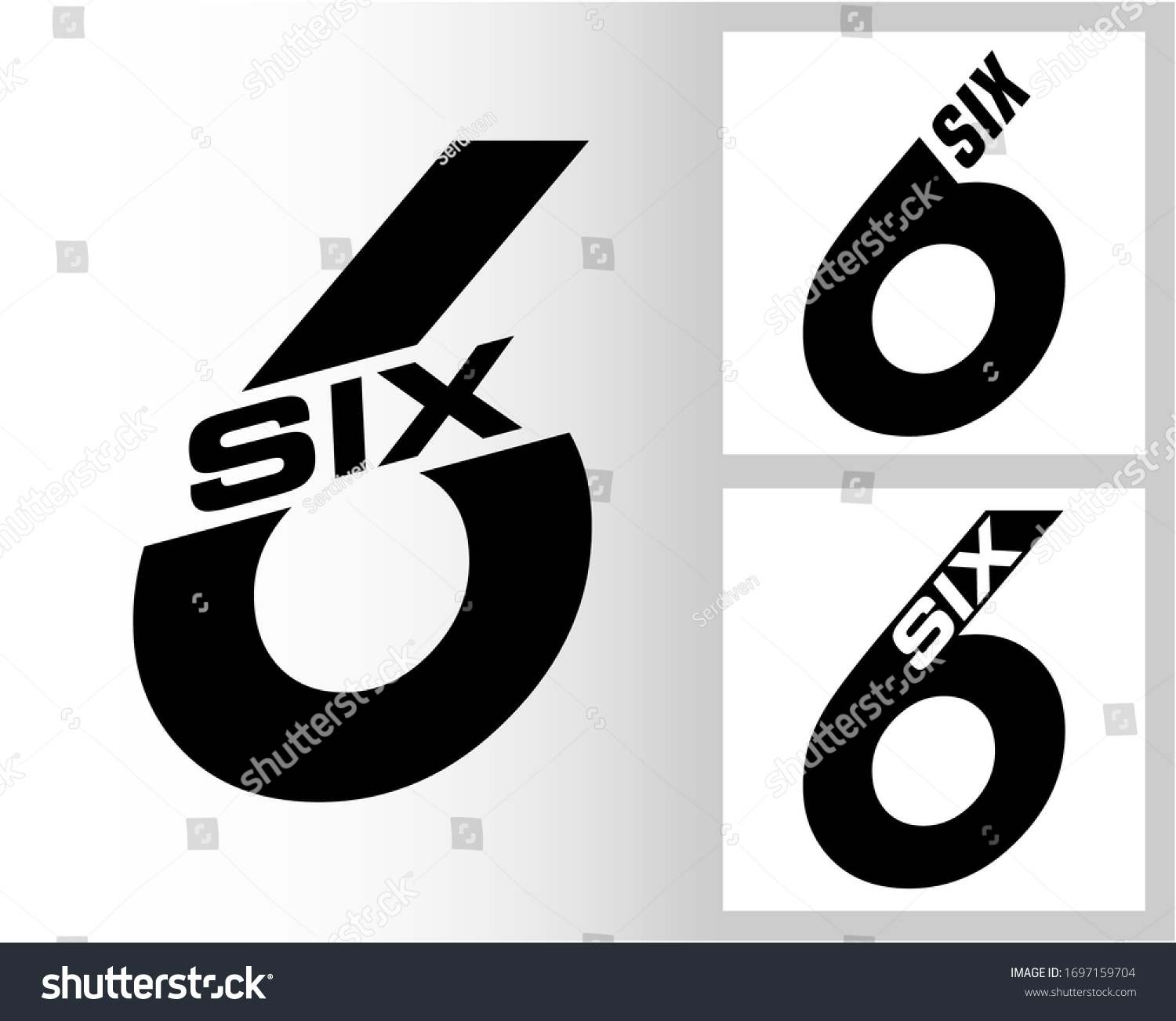 Six Numeral Word Logo Number Six Stock Vector (Royalty Free) 1697159704 ...