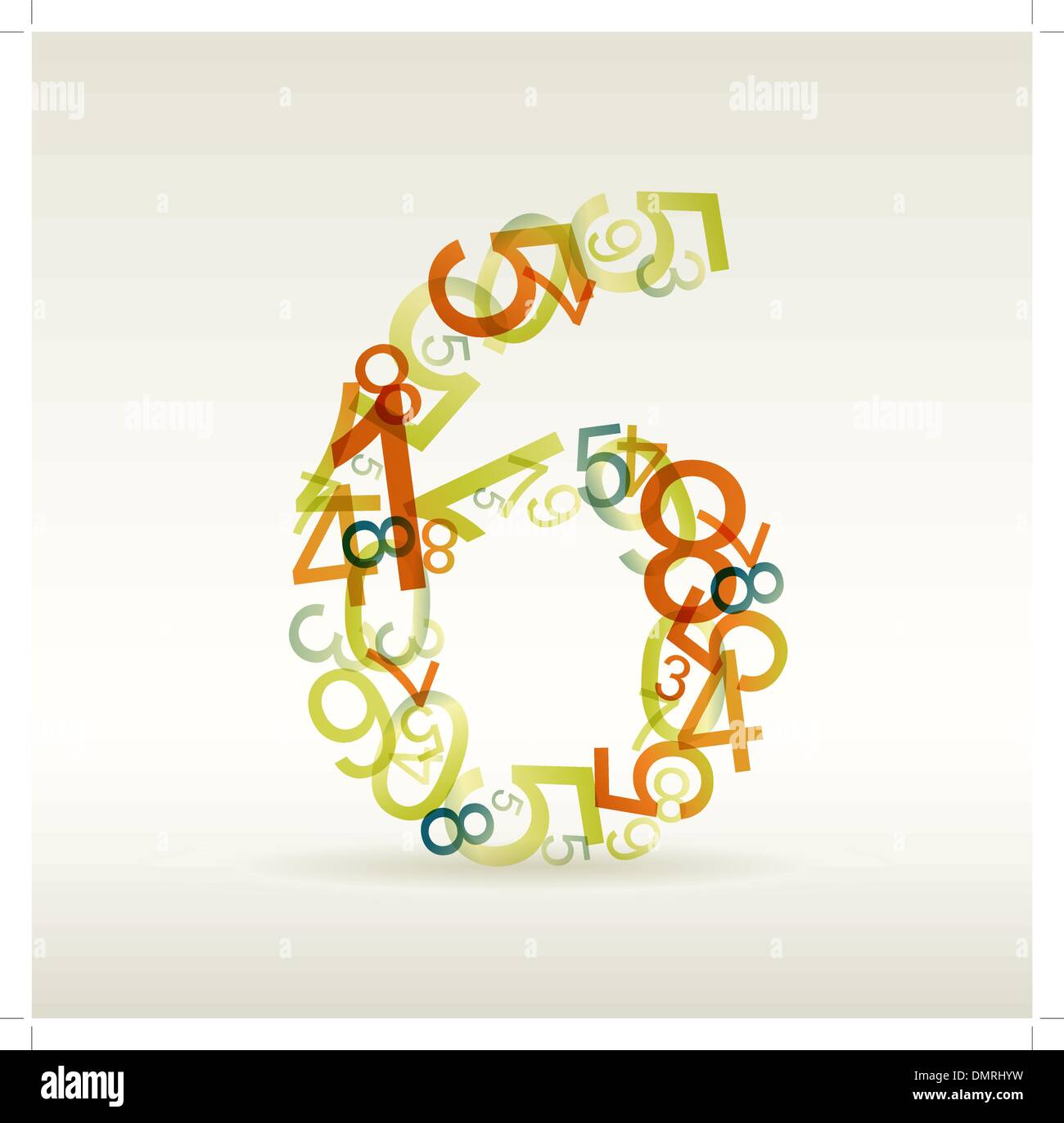 Number six made from colorful numbers Stock Vector Image & Art - Alamy